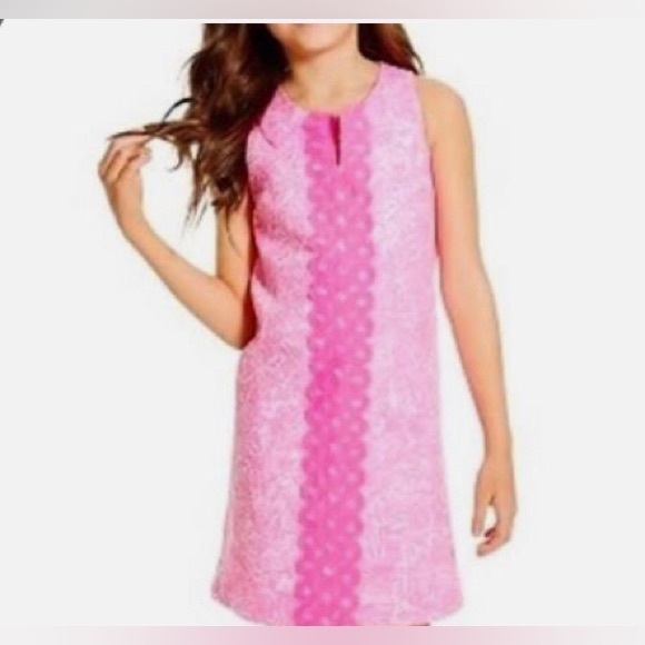 SOLD π€NWT TARGET LILLY PULITZER 2015 NEON PINK SHIFT DRESS SIZE L 10-12π€ - Picture 2 of 16